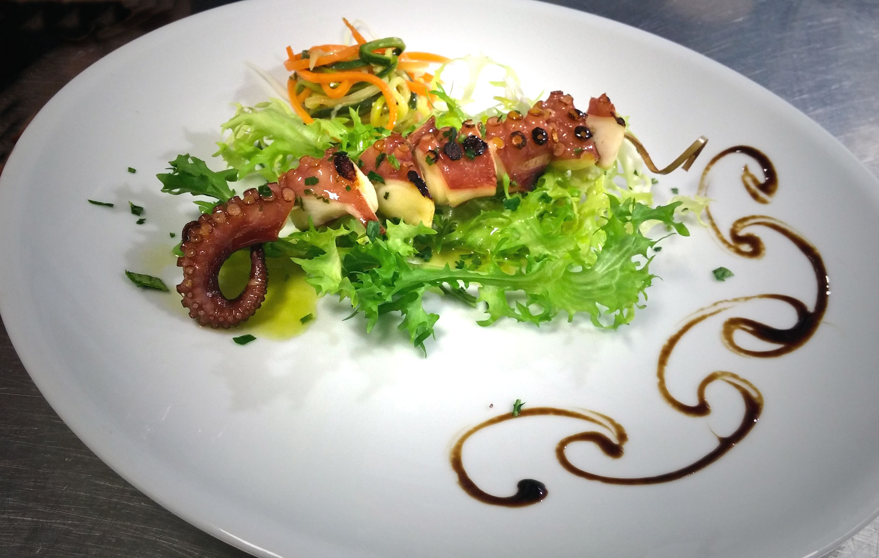 Skewer of grilled octopus - Ristorante La Conca